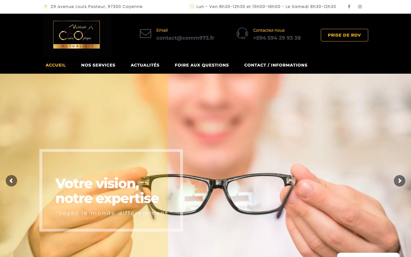 Capture du site Centre Optique Médical Mutualiste